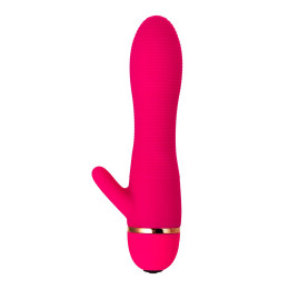 Вибратор с клиторальным стимулятором A-Toys by TOYFA Liby , силикон, розовый, 15 см