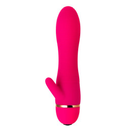 Вибратор с клиторальным стимулятором A-Toys by TOYFA Liby , силикон, розовый, 15 см