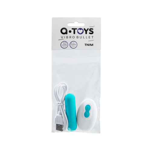 Вибропуля A-Toys by TOYFA TNIM, силикон, голубой, 6,5 см