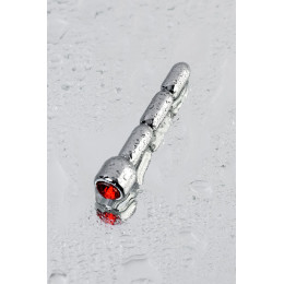 Уретральный плаг Metal by TOYFA средний, металл, серебряный со стразом, 7 см