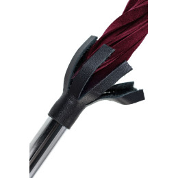 Плеть Pecado BDSM, «Бургундия», натуральный велюр, красная