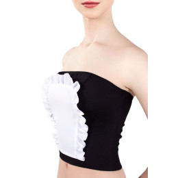 Верхняя часть костюма «Горничная», Pecado BDSM, корсет, головной убор, черно-белый, 40