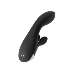 Вибратор с клиторальным стимулятором Satisfyer Double Flex Connect App, черный, силикон, 20 см