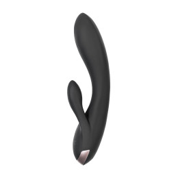 Вибратор с клиторальным стимулятором Satisfyer Double Flex Connect App, черный, силикон, 20 см