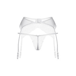 Пояс для чулок и стринги кружевные SoftLine Collection, белый, M/L