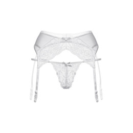 Пояс для чулок и стринги кружевные SoftLine Collection, белый, M/L