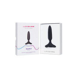 Анальная втулка LOVENSE Hush 2 (XS), силикон, черная, 12,1 см, Ø 2,5 см