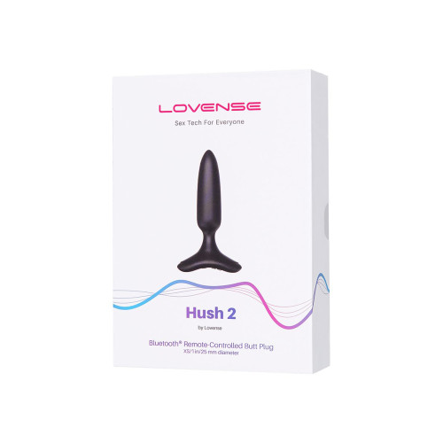 Анальная втулка LOVENSE Hush 2 (XS), силикон, черная, 12,1 см, Ø 2,5 см