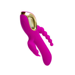 Тройной вибратор A-Toys by TOYFA TRINNY, силикон, фиолетовый, 21,5 см