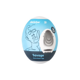 Мастурбатор нереалистичный Satisfyer Egg Single (Savage), TPE, голубой