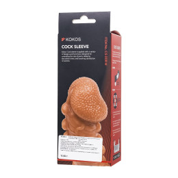 Насадка реалистичная KOKOS COCK SLEEVE 008-M с дополнительной стимуляцией, TPE, телесная, 15.6 см