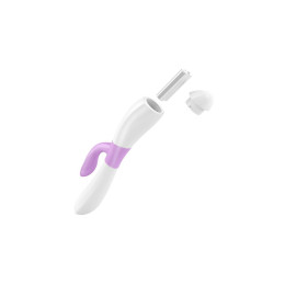 Вибратор rabbit с клиторальным стимулятором OVO K2-6, силикон, белый, 20,5 см