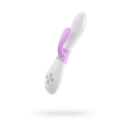 Вибратор rabbit с клиторальным стимулятором OVO K2-6, силикон, белый, 20,5 см
