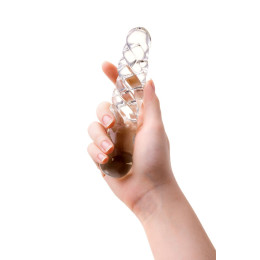 Двусторонний фаллоимитатор Sexus Glass, стекло, прозрачный, 16 см