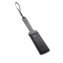 Паддл Pecado BDSM, твердый, натуральная кожа и дерево, черный