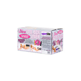 Секс-чемодан Diva Tool Box, с двумя сменными насадками, металл, черный, 41 см