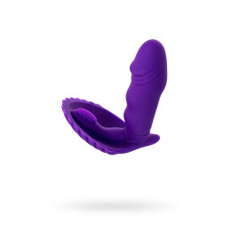 Вибратор A-Toys by TOYFA Fash с клиторальным стимулятором, силикон, фиолетовый, 12 см