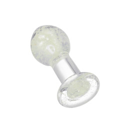 Анальная втулка Sexus Glass светящаяся в темноте, стекло, прозрачная, 6,5 см
