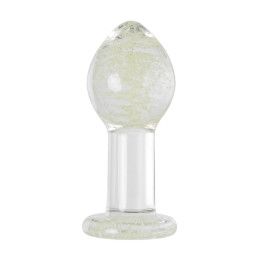 Анальная втулка Sexus Glass светящаяся в темноте, стекло, прозрачная, 6,5 см