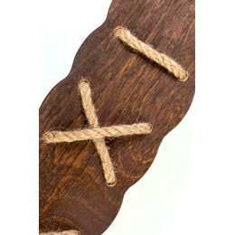 Паддл Pecado BDSM, с джутовой шнуровкой, натуральное дерево, коричневый