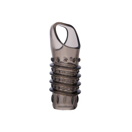 Насадка на пенис сквозная XLover by TOYFA, TPE, черный прозрачный, 10,5 см