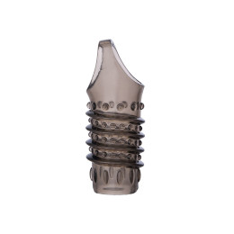 Насадка на пенис сквозная XLover by TOYFA, TPE, черный прозрачный, 10,5 см