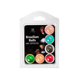 Массажное масло SECRET PLAY BRAZILIAN BALLS, микс эффектов, 6 х 4 гр