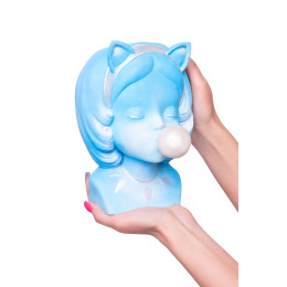 Подставка под сувенирную продукцию "Девочка с жвачкой" голубой, серебренный