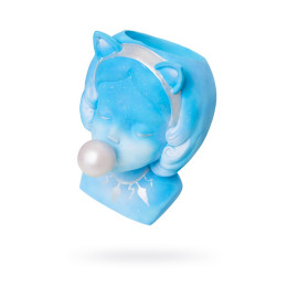 Подставка под сувенирную продукцию "Девочка с жвачкой" голубой, серебренный