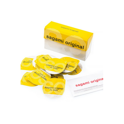 Презервативы Sagami, original 0.02, полиуретан, ультратонкие, EXTRA LARGE, 12 шт.