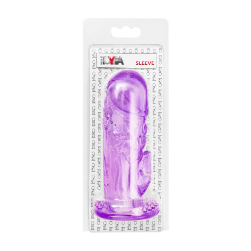 Насадка на пенис с дополнительной стимуляцией TOYFA Basic, TPE, фиолетовый, 13 см