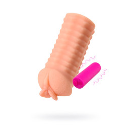Мастурбатор реалистичный KOKOS ELEGANCE.006 с вибрацией, TPR, телесный, 16 см