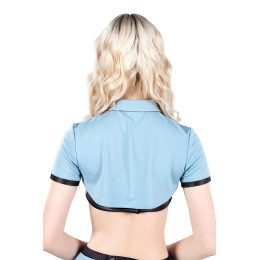 Верхняя часть костюма «Полицейская», Pecado BDSM, топ, жакет, галстук, голубой, 40
