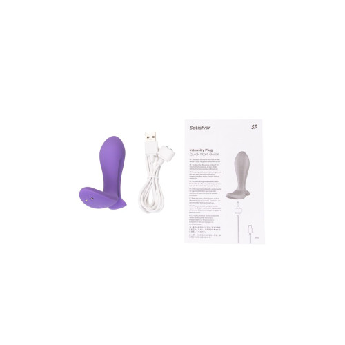 Анальный вибратор Satisfyer Intensity Plug Connect App, силикон, фиолетовый, 9 см