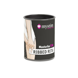 Мастурбатор Mystim MasturbaTIN Ribbed Ritay, TPE, белый, 4,5 см