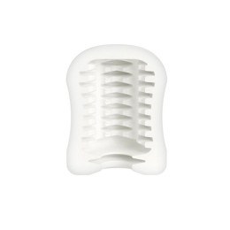 Мастурбатор Mystim MasturbaTIN Ribbed Ritay, TPE, белый, 4,5 см