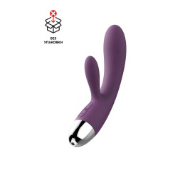 Вибратор с клиторальным стимулятором Svakom Alice, силикон, фиолетовый, 17,6 см (в пакете)