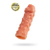 Насадка реалистичная KOKOS PENIS SLEEVE с дополнительной стимуляцией, TPE, телесная, 16.5 см