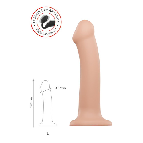 Ремневой нереалистичный страпон на присоске Strap-on-me, L, силикон, телесный, 19 см