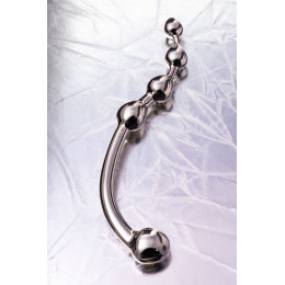 Анальная втулка-крюк, металл, серебряная, 30 см, Ø 3 см, 360 гр (в мешочке)