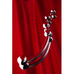 Анальная втулка-крюк, металл, серебряная, 30 см, Ø 3 см, 360 гр (в мешочке)