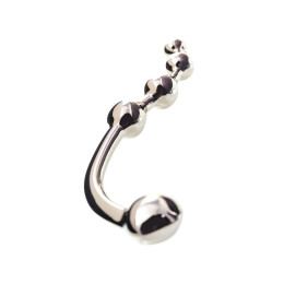 Анальная втулка-крюк, металл, серебряная, 30 см, Ø 3 см, 360 гр (в мешочке)