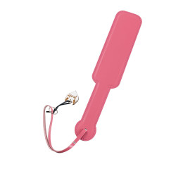 Паддл Pecado BDSM, твердый, натуральная кожа, пластик, розовый