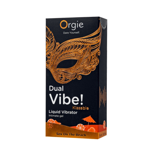 Съедобный гель с эффектом вибрации Orgie DUAL VIBE!, со вкусом коктейля секс на пляже, 15 мл