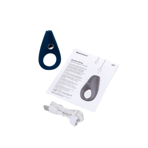 Эрекционное кольцо на пенис Satisfyer Rocket Ring, силикон, синий 7,5 см.