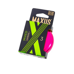 Презервативы Maxus Mixed, набор, латекс, железный кейс, 3 шт.