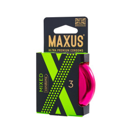 Презервативы Maxus Mixed, набор, латекс, железный кейс, 3 шт.