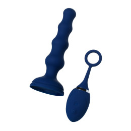 Анальная вибровтулка O'Play Wave с пультом ДУ, силикон, синий, 15,5 см.