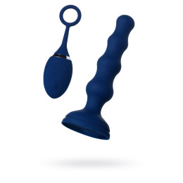 Анальная вибровтулка O'Play Wave с пультом ДУ, силикон, синий, 15,5 см.