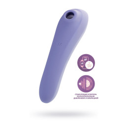 Вакуум-волновой стимулятор клитора Satisfyer Dual Pleasure Connect App, силикон, сиреневый, 17,9 см